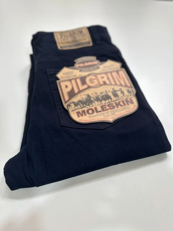 Online Deal Mens 5 Pocket Western Moleskin Jean, Regular Fit, Short Leg, Navy