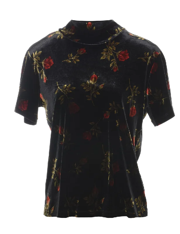 Buy Now Velvet Fabric Evening Top - M