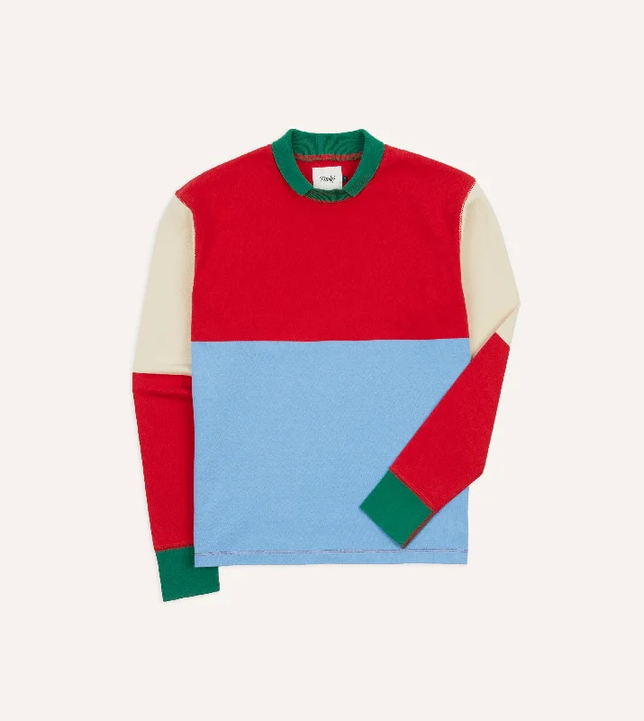 Low Prices Multi Block Stripe Mock Collar Long-Sleeve Jersey
