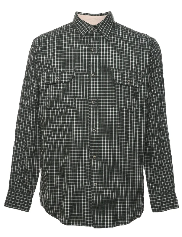 Act Now Wrangler Olive Green Checked Shirt - S