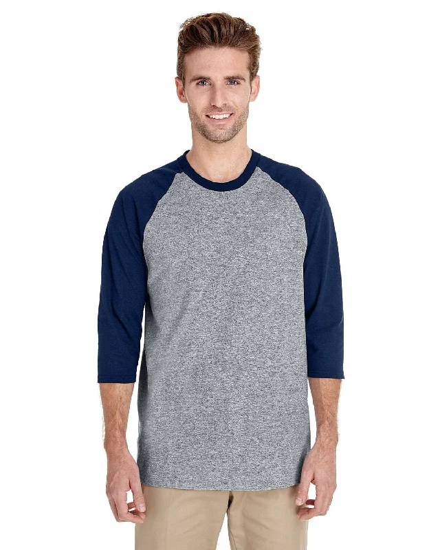 Weekend Bargains Await You Gildan Heavy Cotton 3/4-Raglan Sleeve T-Shirt | Sport Grey/ Navy Weekend Bargains Await You Gildan Heavy Cotton 3/4-Raglan Sleeve T-Shirt | Sport Grey/ Navy