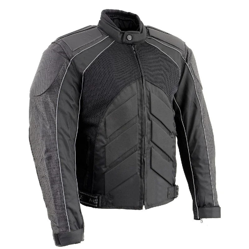 Limited Quantity NexGen SH2153 Men's Black CE Armored Motorcycle Textile and Leather Combo Jacket Limited Quantity NexGen SH2153 Men's Black CE Armored Motorcycle Textile and Leather Combo Jacket
