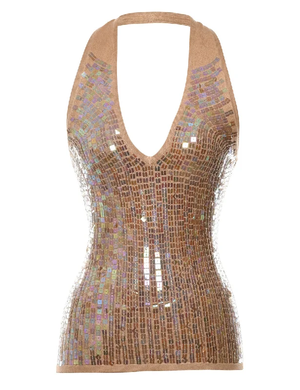 New Arrival Y2K Sequined Party Top - XS