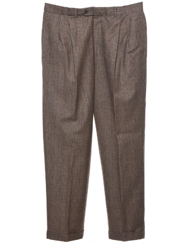 Weekend Savings Galore Wool Checked Pattern Trousers - W34 L30