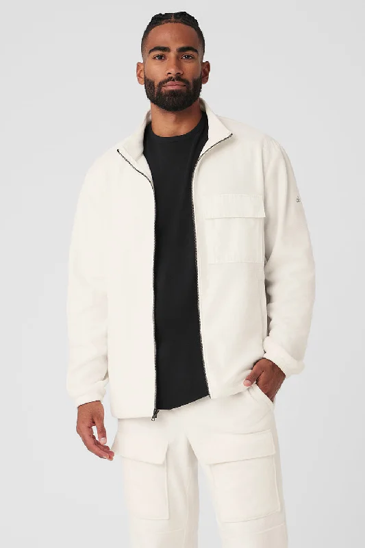 Midnight Madness Polar Fleece Ridge Full Zip Jacket - Ivory