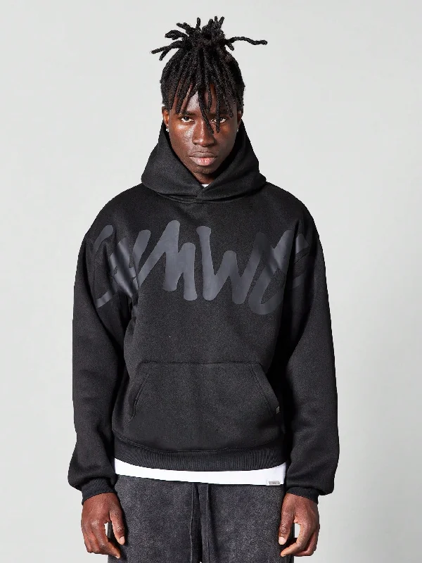 Grand Opening Sale Regular Fit Overhead Hoodie With Graffiti Graphic Print