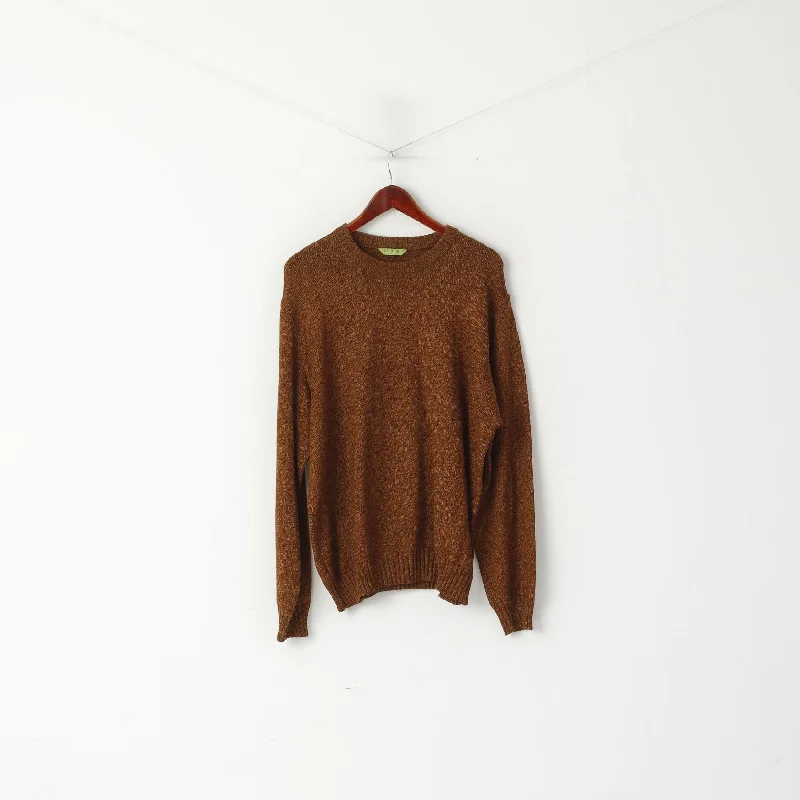 Super Bargain Dalmine Mens 56 XL Jumper Brown 100% New Wool Stretch Made in Italy Sweater