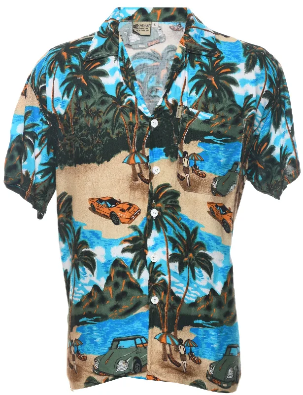 Celebrate the Weekend with Discounts Tropical Y2K Hawaiian Shirt - L