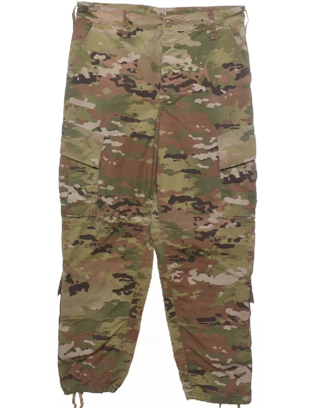 Special Discount Woodland Camouflage Print Army Cargo Trousers - W33 L30