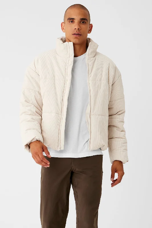Unwind with Weekend Discounts Corduroy Stage Puffer - Bone
