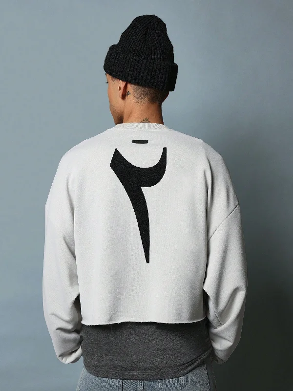 Weekend Discounts to Enjoy Crop Fit Raw Edge Hem Sweatshirt With Arabic Letter & Number Graphic Print Weekend Discounts to Enjoy Crop Fit Raw Edge Hem Sweatshirt With Arabic Letter & Number Graphic Print