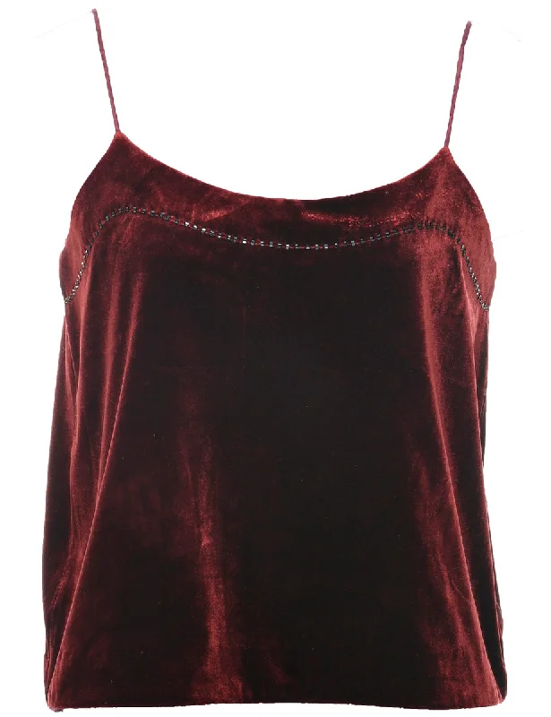 Can't Miss Velvet Fabric Evening Top - M