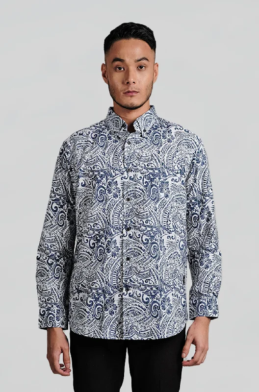 Early Access My Slim Fit Long Sleeve Tribal Hibiscus