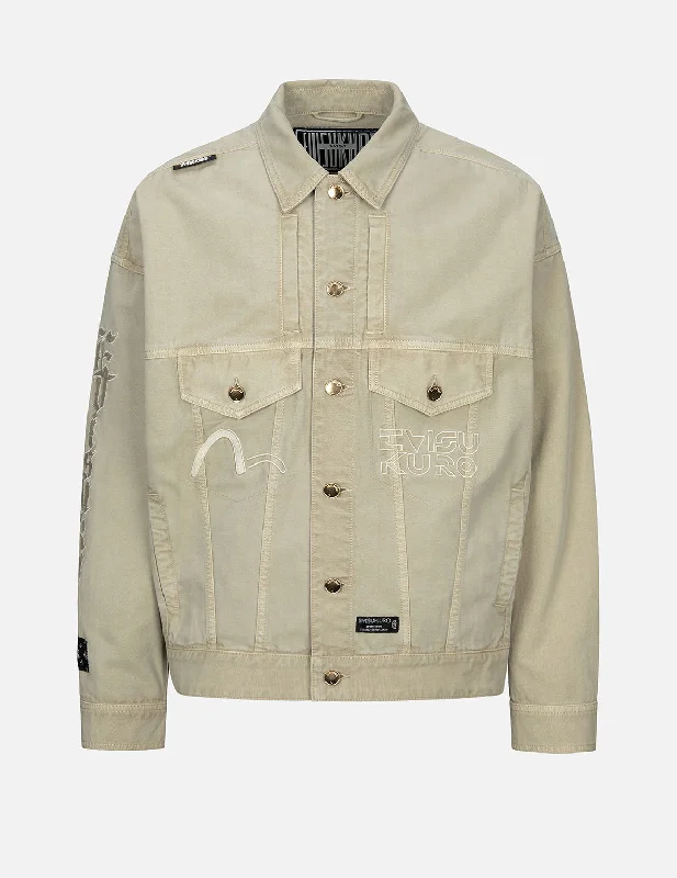 Shop and Save Logo Embroidery Garment Dye Fashion fit Jacket