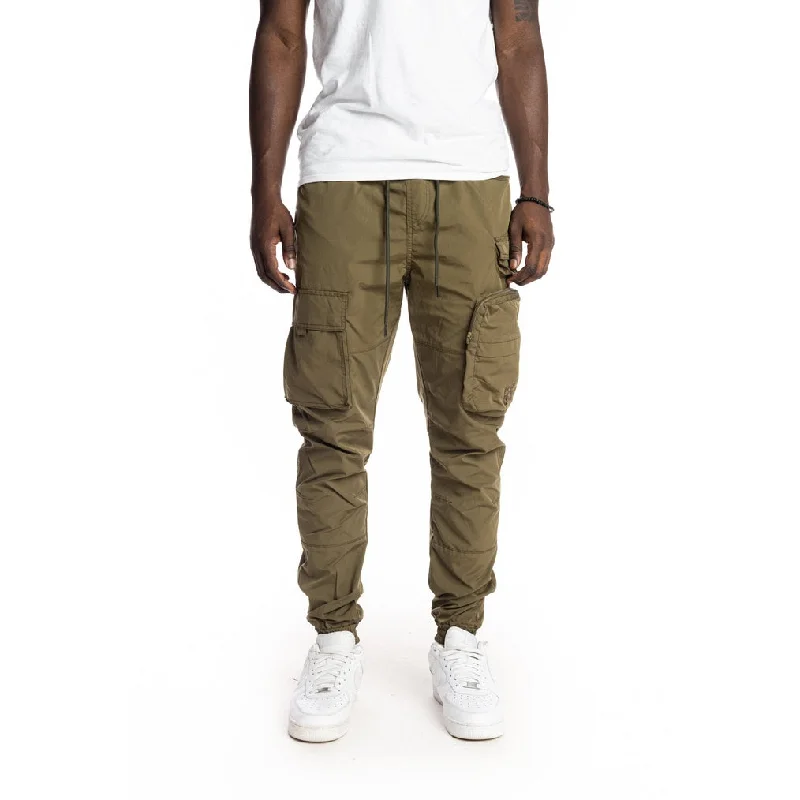 Special Buy Slim Multi Pocket Cargo Windbreaker Joggers - Olive