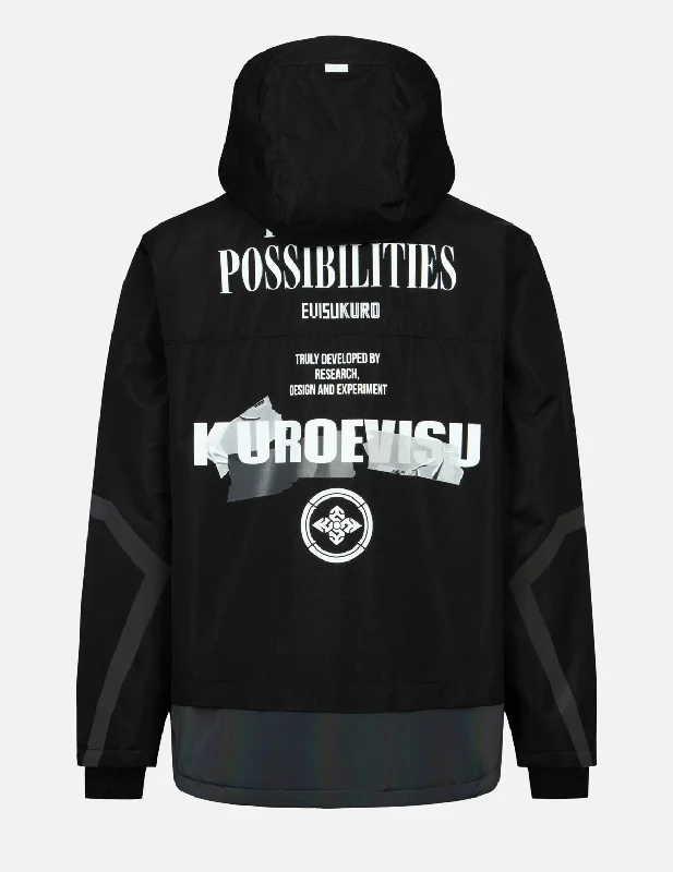 Price Cut Logo Print Regular Fit Hooded Padded Jacket