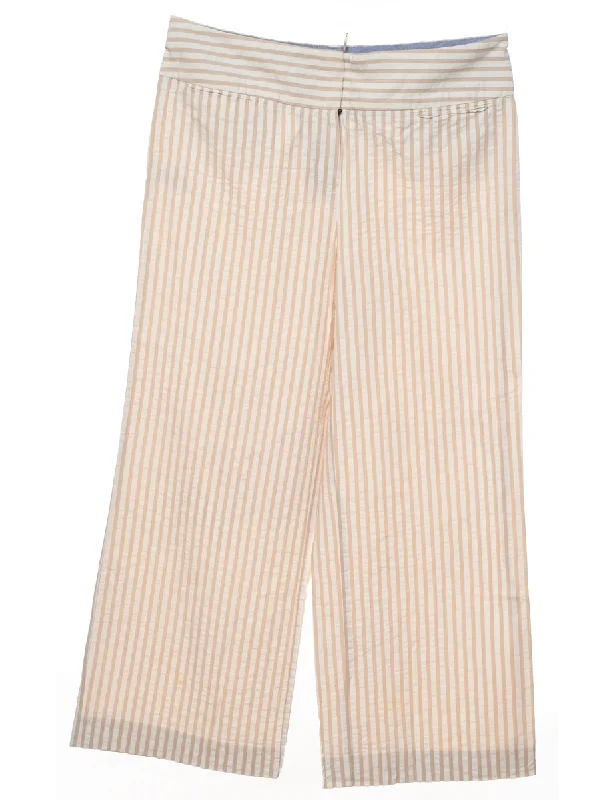 Extra Savings Tommy Hilfiger Striped Wide-Leg Y2K Trousers - W32 L29