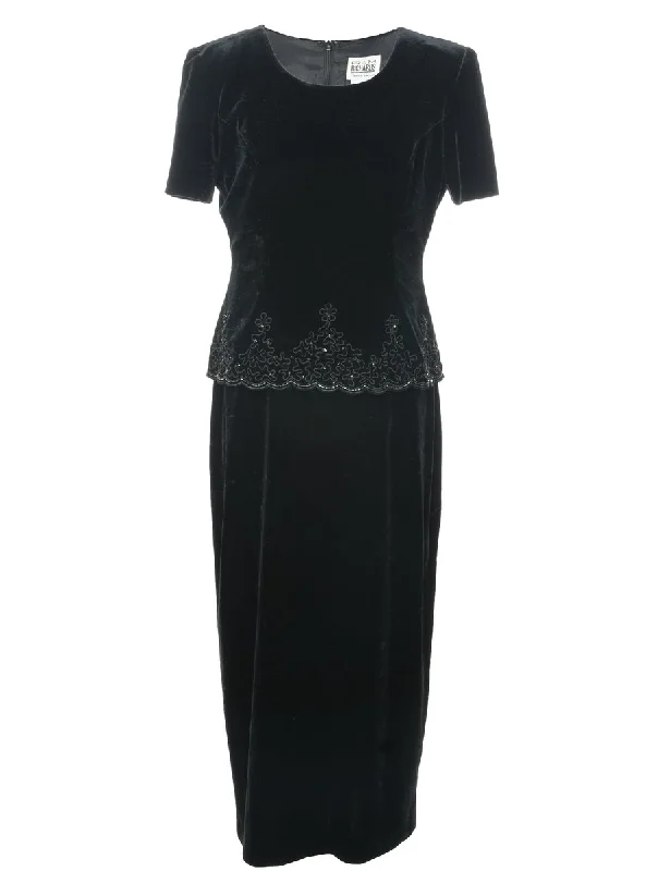 Today’s Special Velvet Black Evening Dress - M