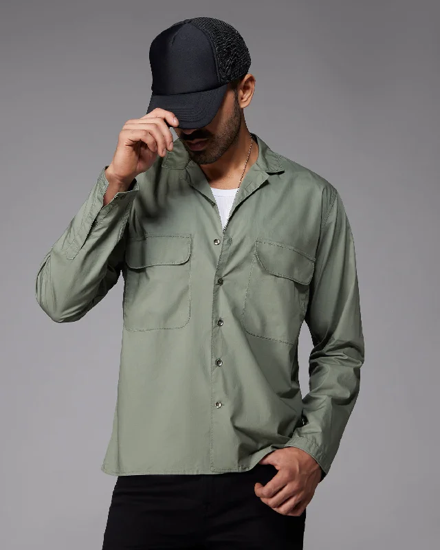 Discount Mania Olive Poplin Shirt