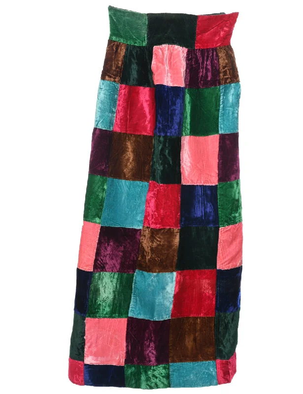 Price Cut Velvet Midi Skirt - S