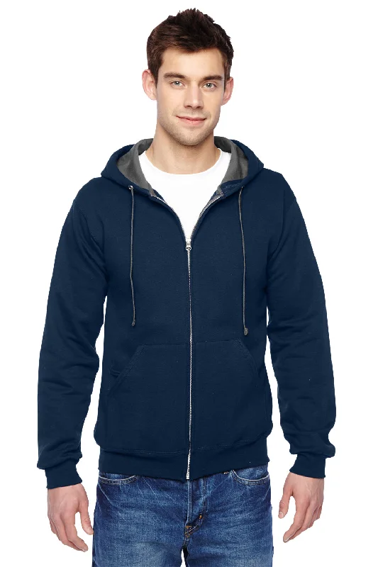 Instant Discount Fruit Of The Loom Mens Softspun Full Zip Hooded Sweatshirt Hoodie w/ Pockets - Navy Blue - Closeout Instant Discount Fruit Of The Loom Mens Softspun Full Zip Hooded Sweatshirt Hoodie w/ Pockets - Navy Blue - Closeout