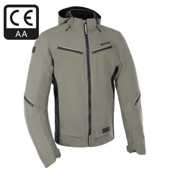Weekend Deal Mondial Street Biker Khaki Jacket with Elbow & Shoulder armour by Oxford products Weekend Deal Mondial Street Biker Khaki Jacket with Elbow & Shoulder armour by Oxford products