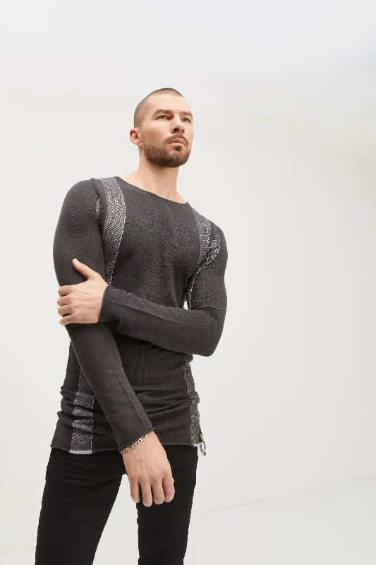Exclusive Online Offer Elongated Contrasting Sweater - Anthracite
