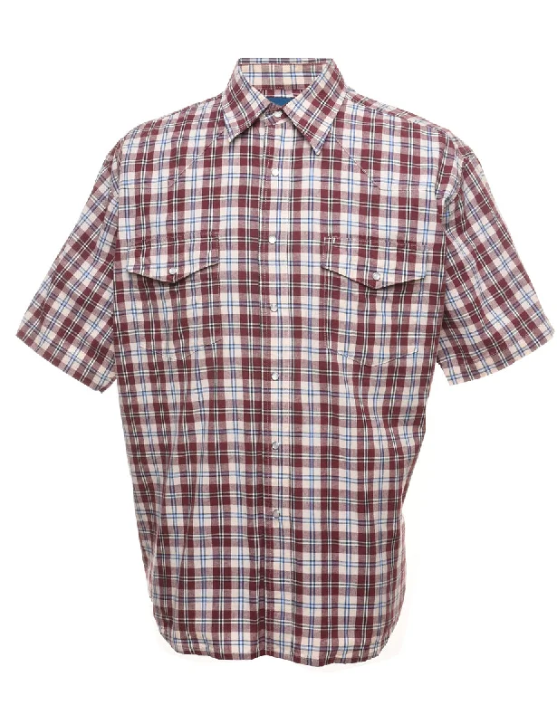 Deal Frenzy Wrangler Checked Maroon Shirt - XL