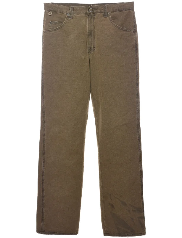 Discount Deals Wrangler Classic Green Distressed Workwear Jeans - W33 L34