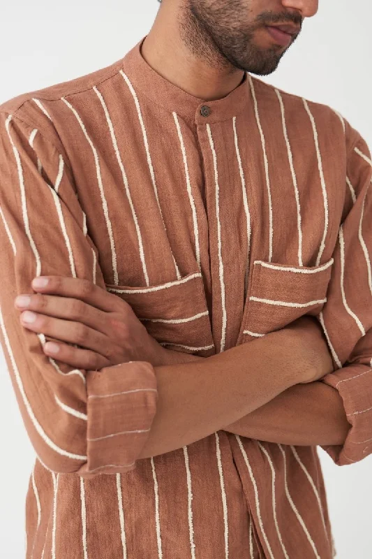 Loyalty Reward Asymmetric Pocket Detail Shirt - Champange