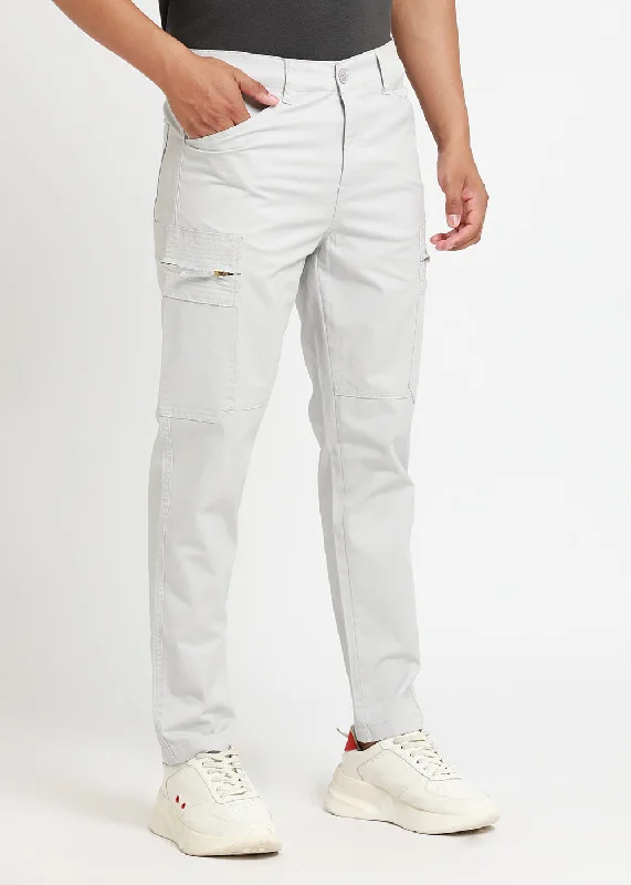 Incredible Offers Shale Grey Zip Cargo Pants