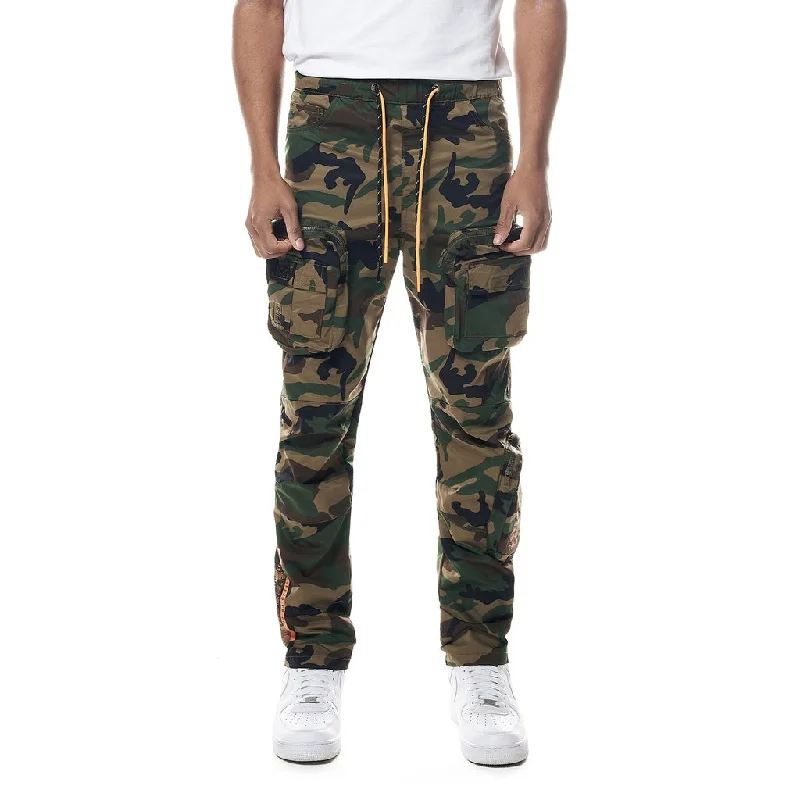 Weekend Sale: Don't Miss Out Printed Utility Windbreaker Joggers - Wood Camo