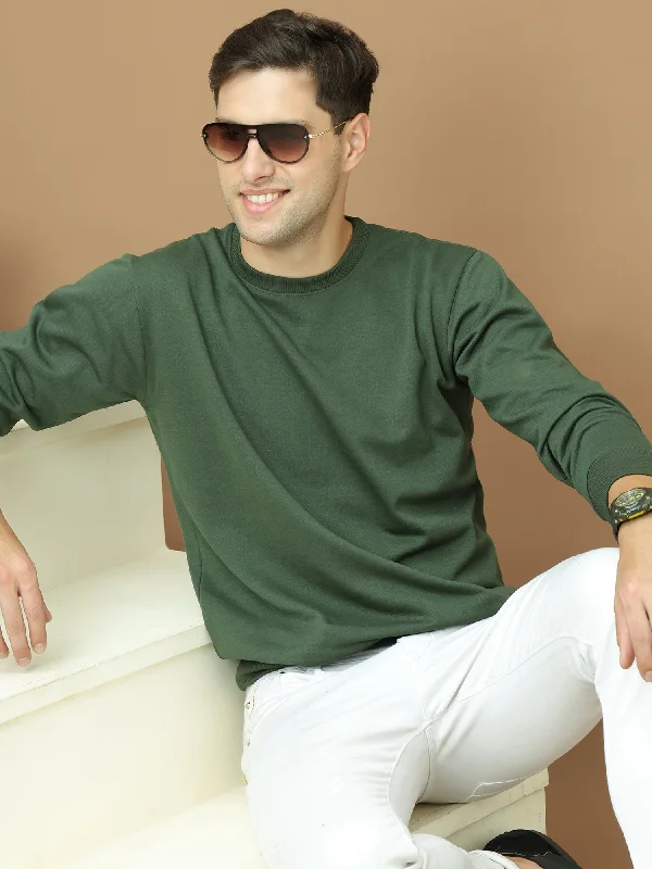 Value Deals VimaL Jonney Regular Fit Green Solid Sweatshirt For Men
