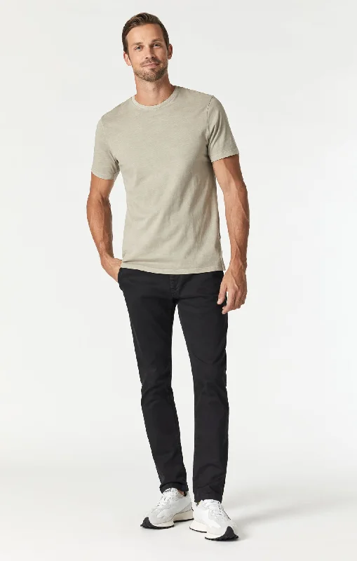 Today's Deal JOHNNY SLIM CHINO IN BLACK SATEEN TWILL