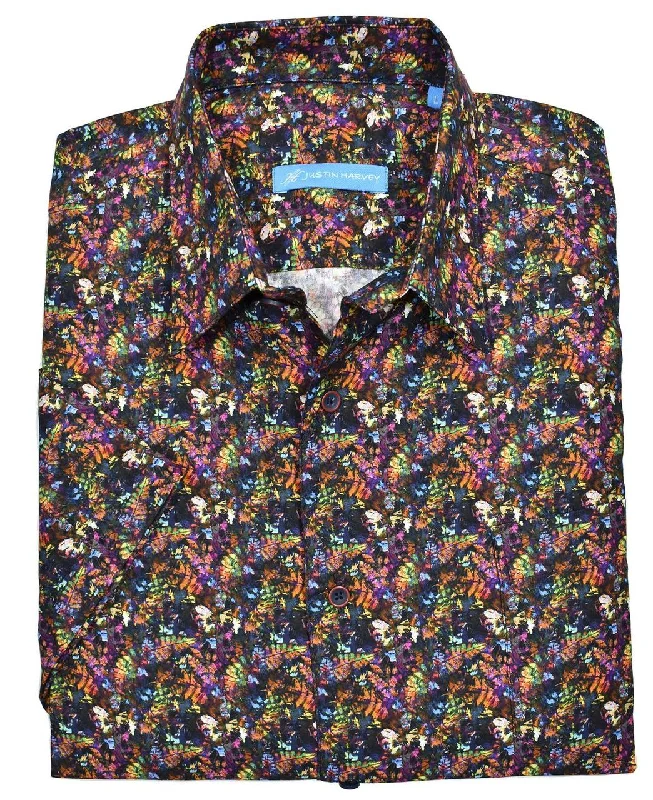 Instant Deal ZW124 Fall Leaves Cotton Shirt