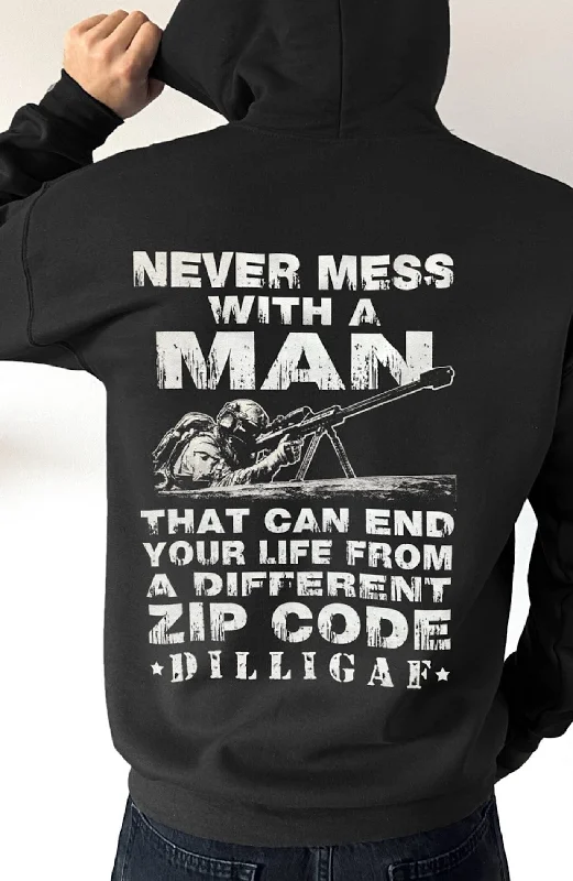 Time-Sensitive Never mess with a man Pullover Hoodie
