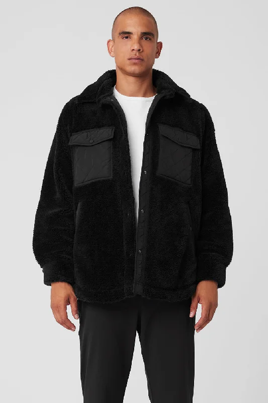 Flash Deal Sherpa Edge Shacket - Black