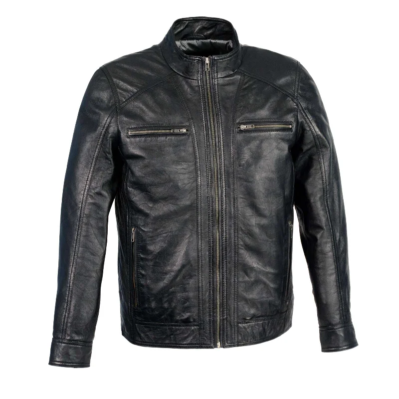 Bargain Bin Milwaukee Leather Men's Black Motorcycle Fashion Leather Jacket with Front Zipper Closure SFM1860 Bargain Bin Milwaukee Leather Men's Black Motorcycle Fashion Leather Jacket with Front Zipper Closure SFM1860