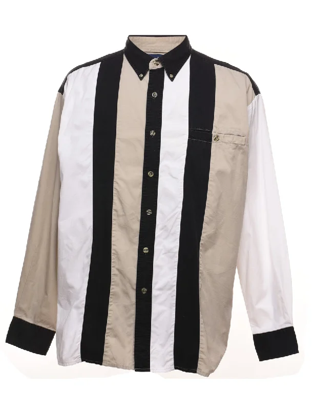 Online Exclusive Wrangler Beige & Black Contrast Panel Shirt - L