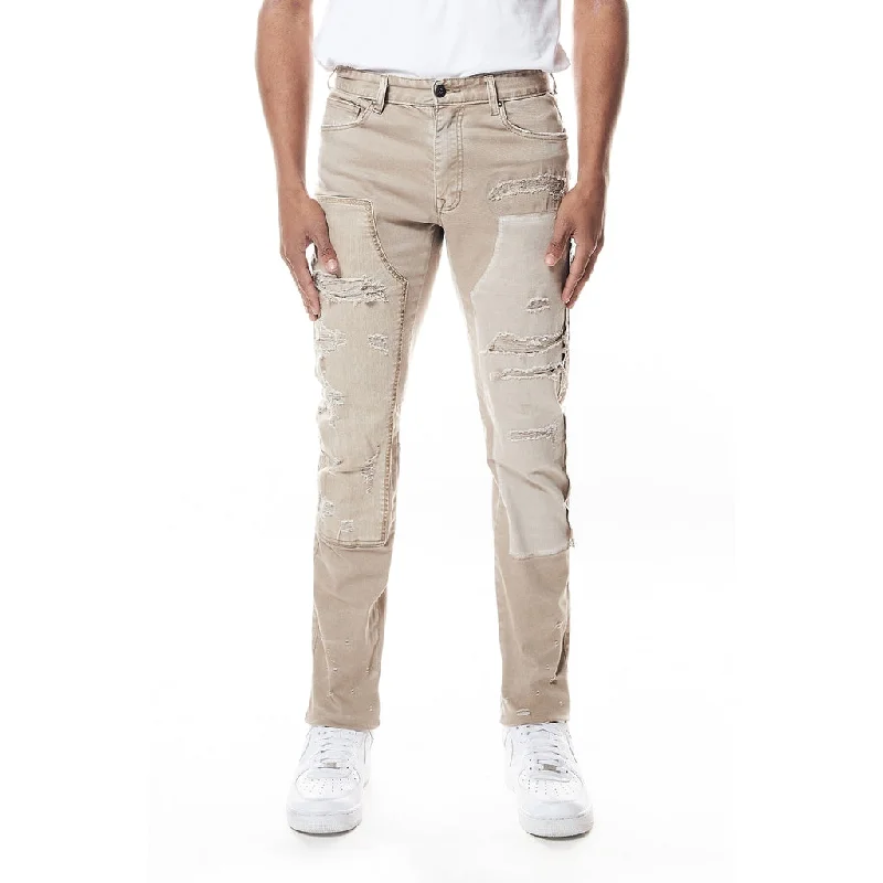 Savings Event Easy Slim Mixed Media Double Knee Twill Pants
