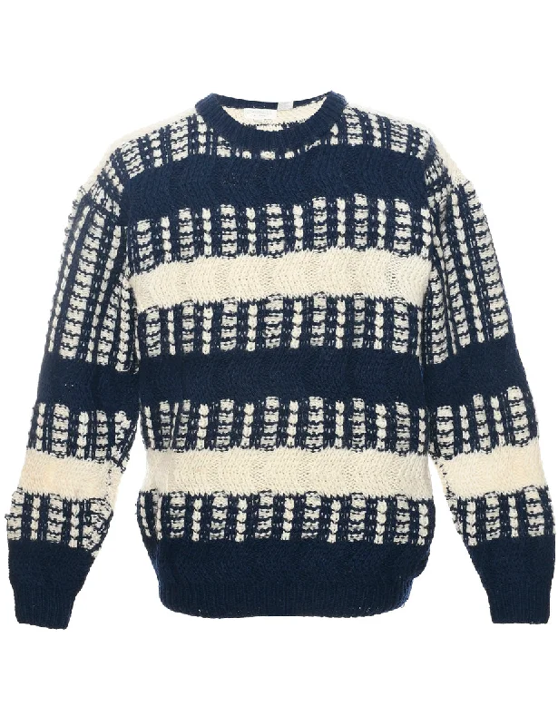 Weekend Specials to Grab Wool Geometric Pattern Jumper - M