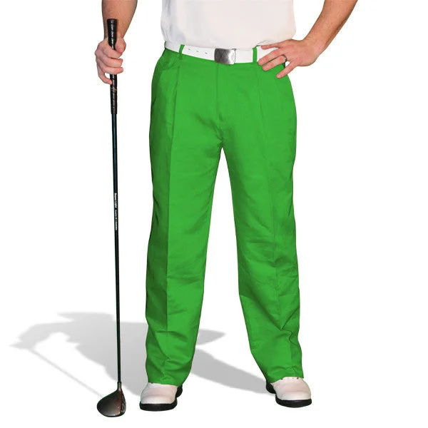 Instant Savings Golf Knickers: Mens 'Par 4' Cotton/Ramie Golf Trousers - Lime
