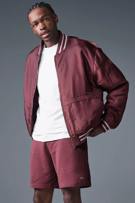 Best Seller Afterglow Varsity Jacket - Burgundy Truffle