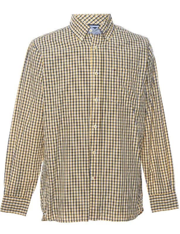 Instant Deal Tommy Hilfiger Yellow & Navy Checked Shirt - S