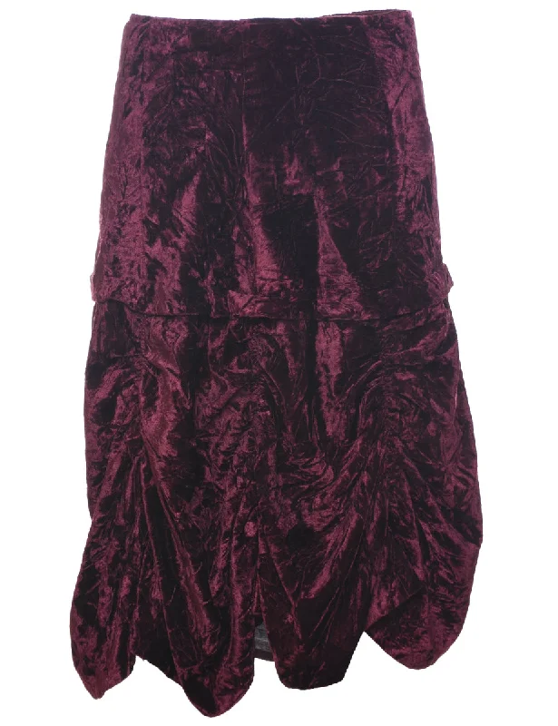 Early Bird Discount Velour Midi Skirt - L