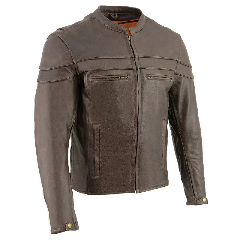 Steal Deal Milwaukee Leather ML1408RT Men's Retro Brown 'Savage' Sporty Crossover Retro Leather Jacket Steal Deal Milwaukee Leather ML1408RT Men's Retro Brown 'Savage' Sporty Crossover Retro Leather Jacket