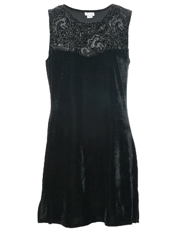 Act Now Velvet Black Evening Dress - M