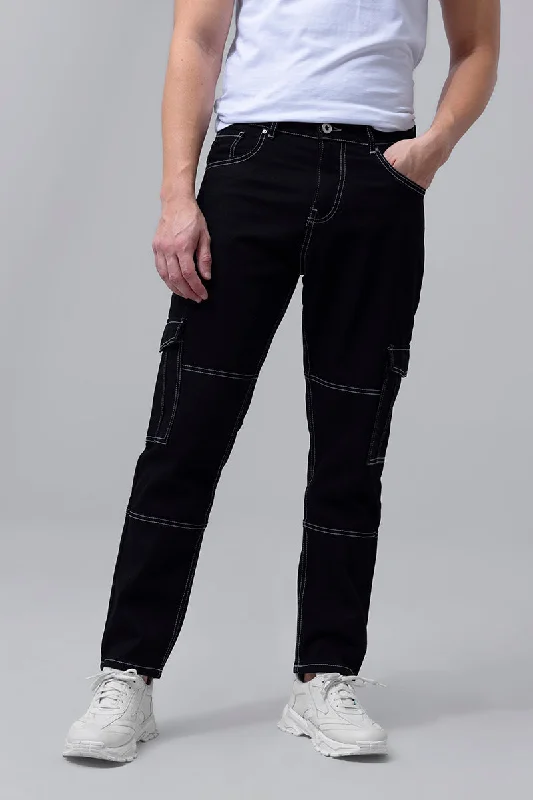Limited Time Heft Black Cargo Baggy Jeans