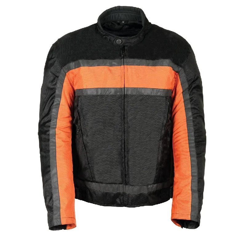 Instant Savings NexGen SH2095 Men's 'Racer' Black and Orange Textile Motorcycle Jacket Instant Savings NexGen SH2095 Men's 'Racer' Black and Orange Textile Motorcycle Jacket