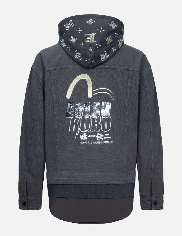 Price Drop Alert Monogram Embroidered Hood Mock 3-in-1 Loose Fit Jacket